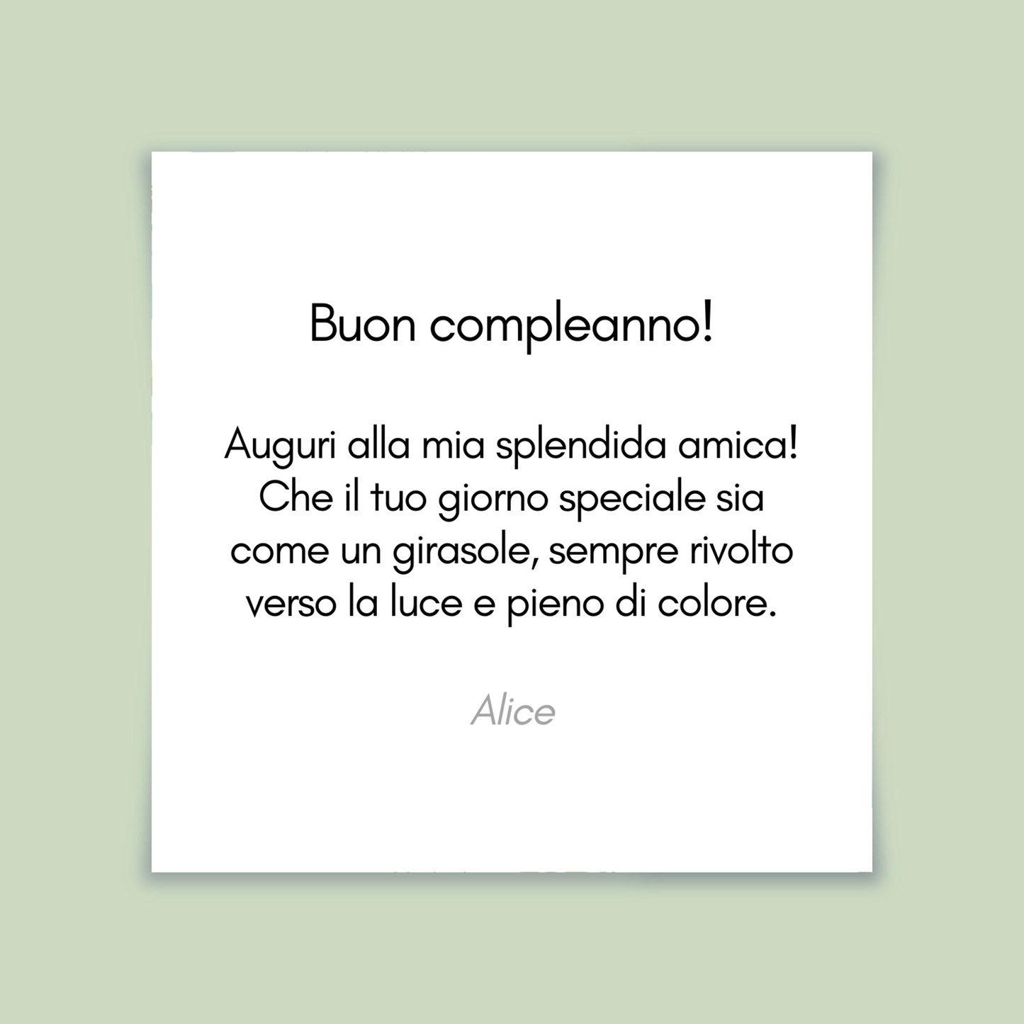Biglietto d'auguri personalizzato per regalo - scrivi una dedica