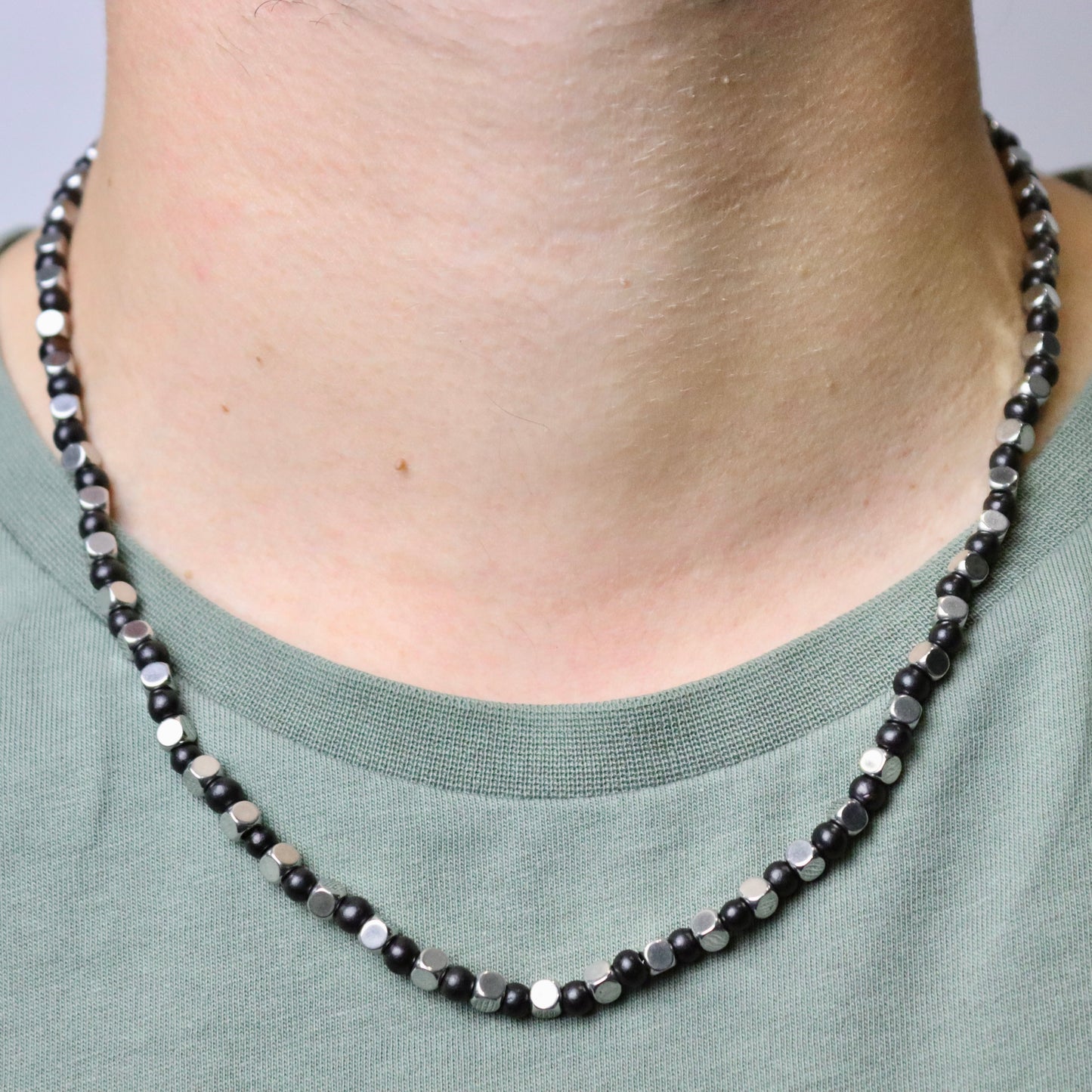 Copia del Collana da Uomo Artigianale Regolabile in Acciaio Inox e cocco