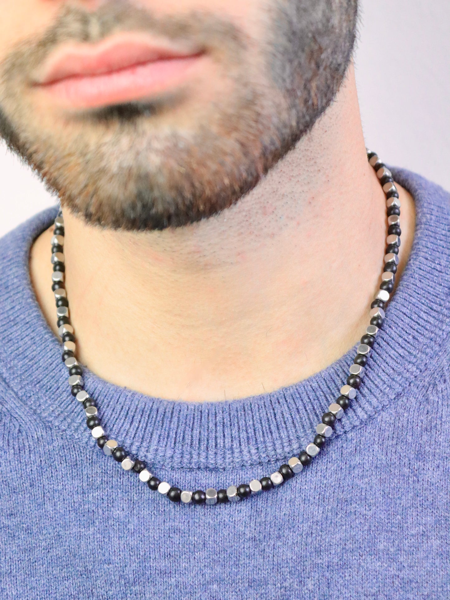 Copia del Collana da Uomo Artigianale Regolabile in Acciaio Inox e cocco