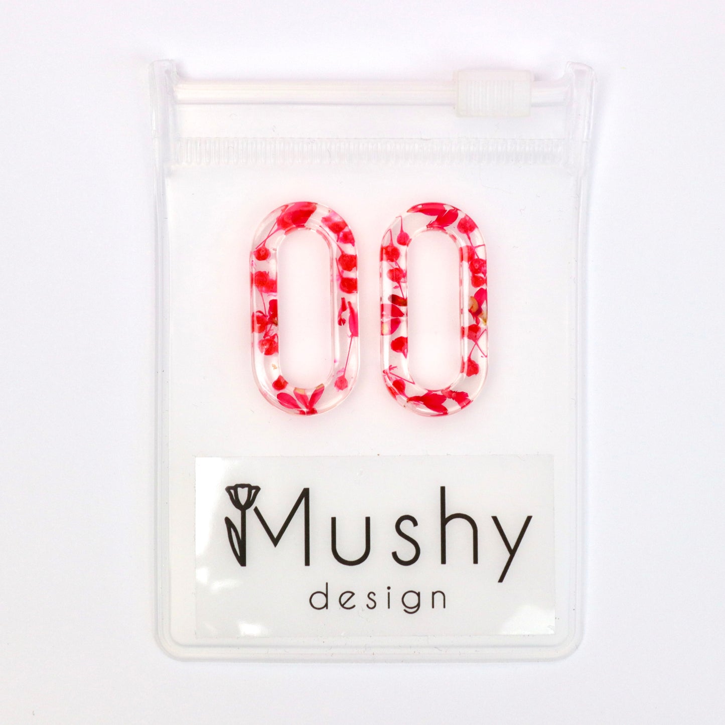 Ciondoli INTERCAMBIABILI per orecchini Catena - fiore Gypsophila rosso in resina