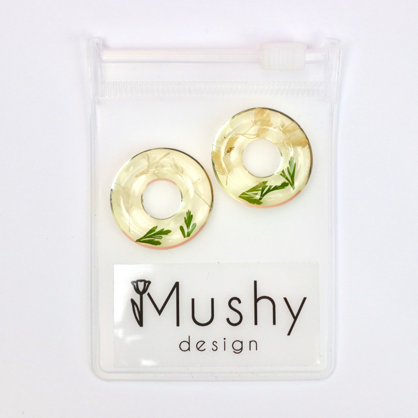 Ciondoli INTERCAMBIABILI per orecchini a cerchio BLOOM - fiore Gypsophila in resina