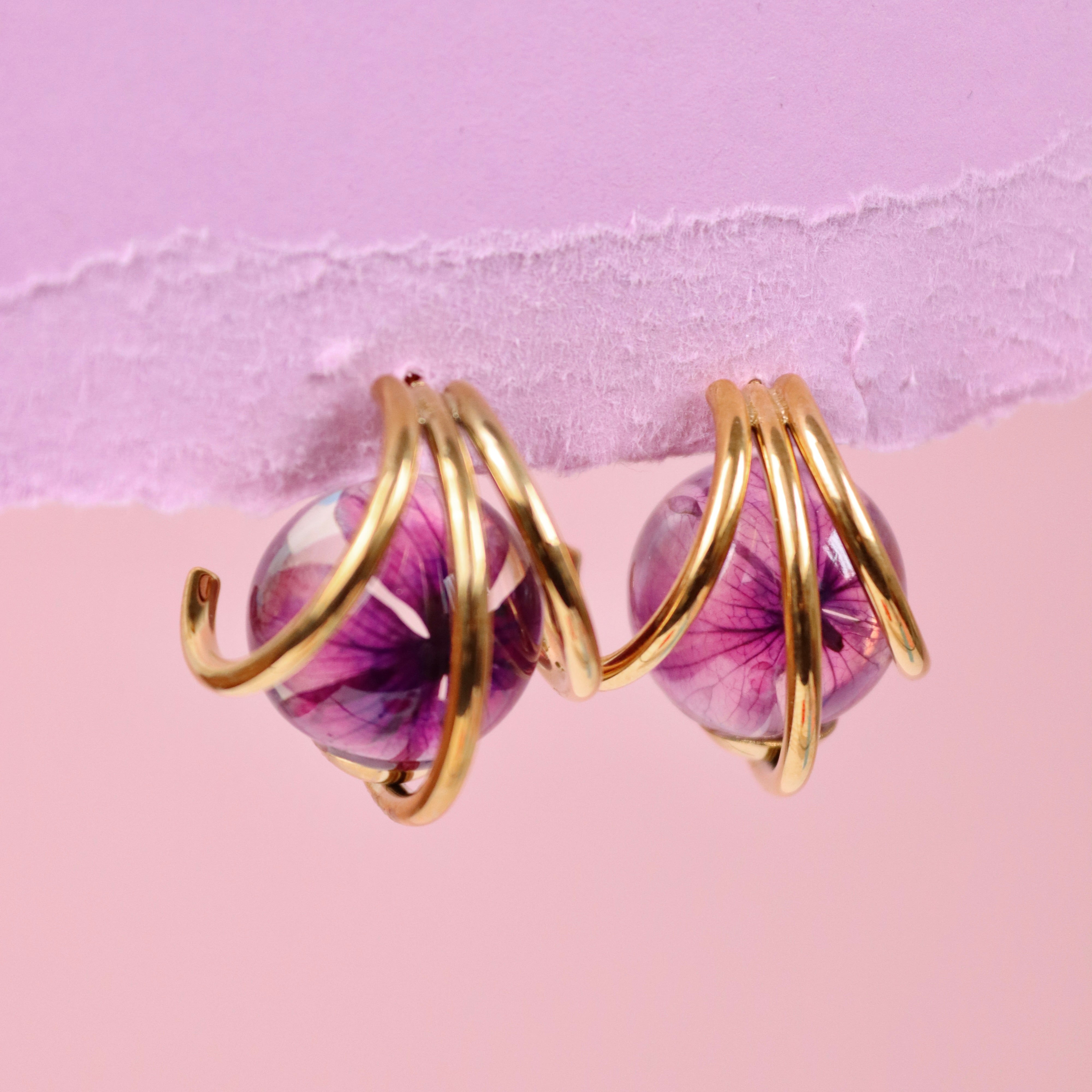 Orecchini Pendenti Viola Grigi E Metallo Decorato - Gioielli - Orec - Foto 6