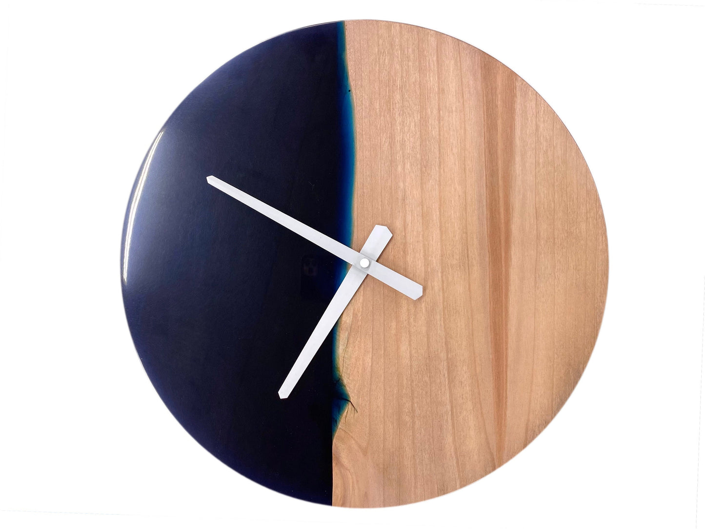 Orologio da parete in legno e resina blu Ø34cm